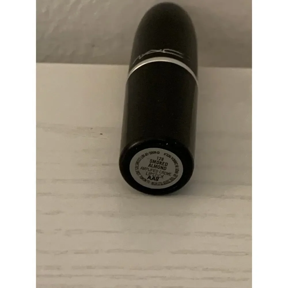 MAC Amplified Crème Lipstick - 128 SMOKED ALMOND - .1oz./3g  *USED* Pink Nude